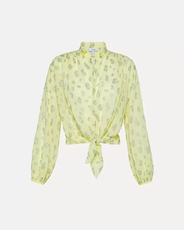 CAMISA "A SKY OF STARS" CON LAZO EN FIL COUPÉ GEORGETTE FORTE_FORTE