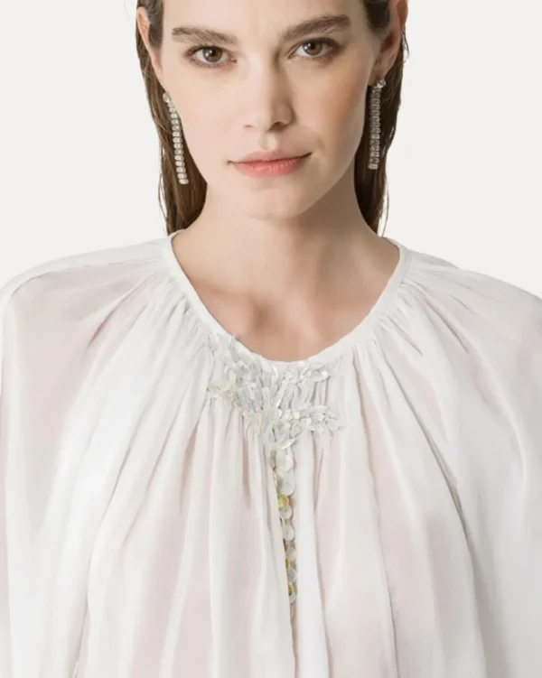 CAMISA "PEARL SUITE"EMBROIDERY CO/SE VOILE BOHEMIAN SHIRT FORTE_FORTE