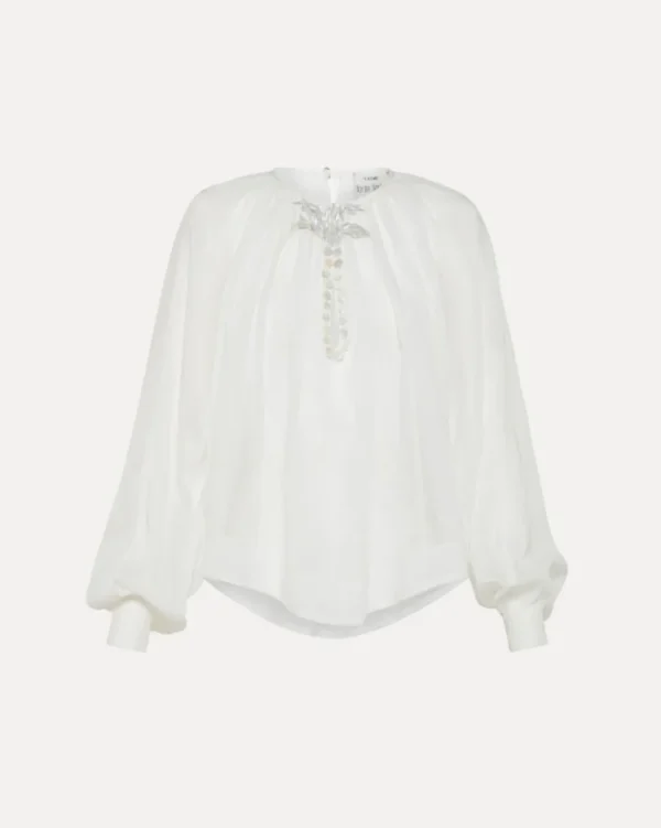 CAMISA "PEARL SUITE"EMBROIDERY CO/SE VOILE BOHEMIAN SHIRT FORTE_FORTE