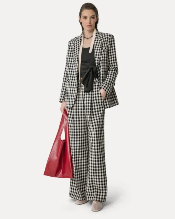 CHAQUETA COTTON GINGHAM OVERSIZED FORTE_FORTE