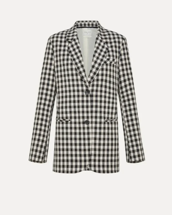 CHAQUETA COTTON GINGHAM OVERSIZED FORTE_FORTE