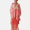 KIMONO EN LINO VAPOROSO Y SEDA CON DISEÑO ESTAMPADO DE "DREAM" FORTE_FORTE