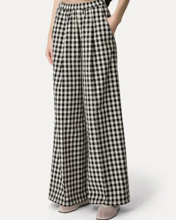 PANTALONES COTTON GINGHAM WIDE LEG FORTE_FORTE