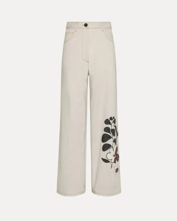 PANTALONES "LE BOUQUET" DENIM BORDADO 5 BOLSILLOS FORTE_FORTE