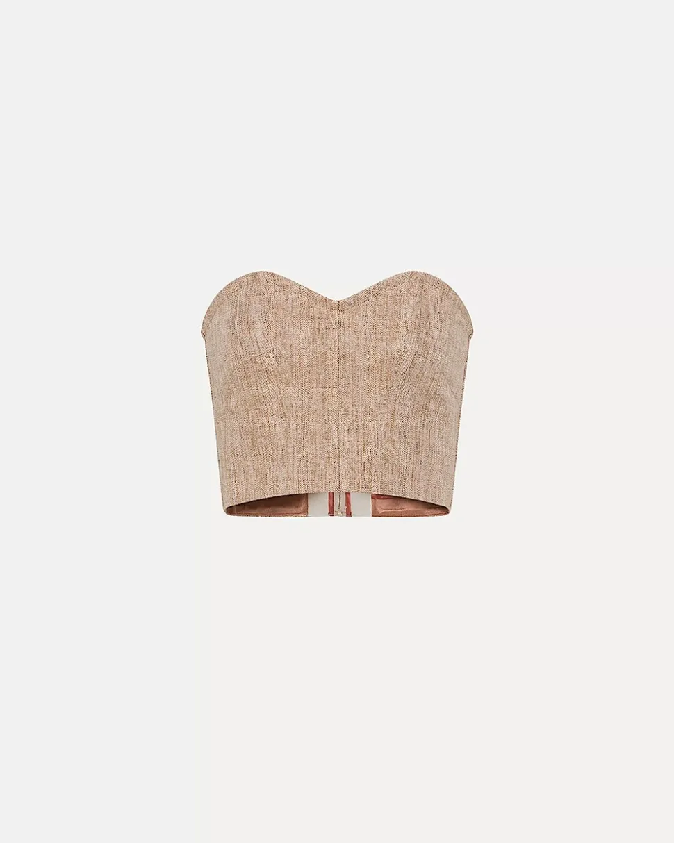 top_de_bustier_en_lino_y__4.webp TOP DE BUSTIER EN LINO Y LUREX CON UN PATRÓN DE MICRO ESPIGA FORTE_FORTE
